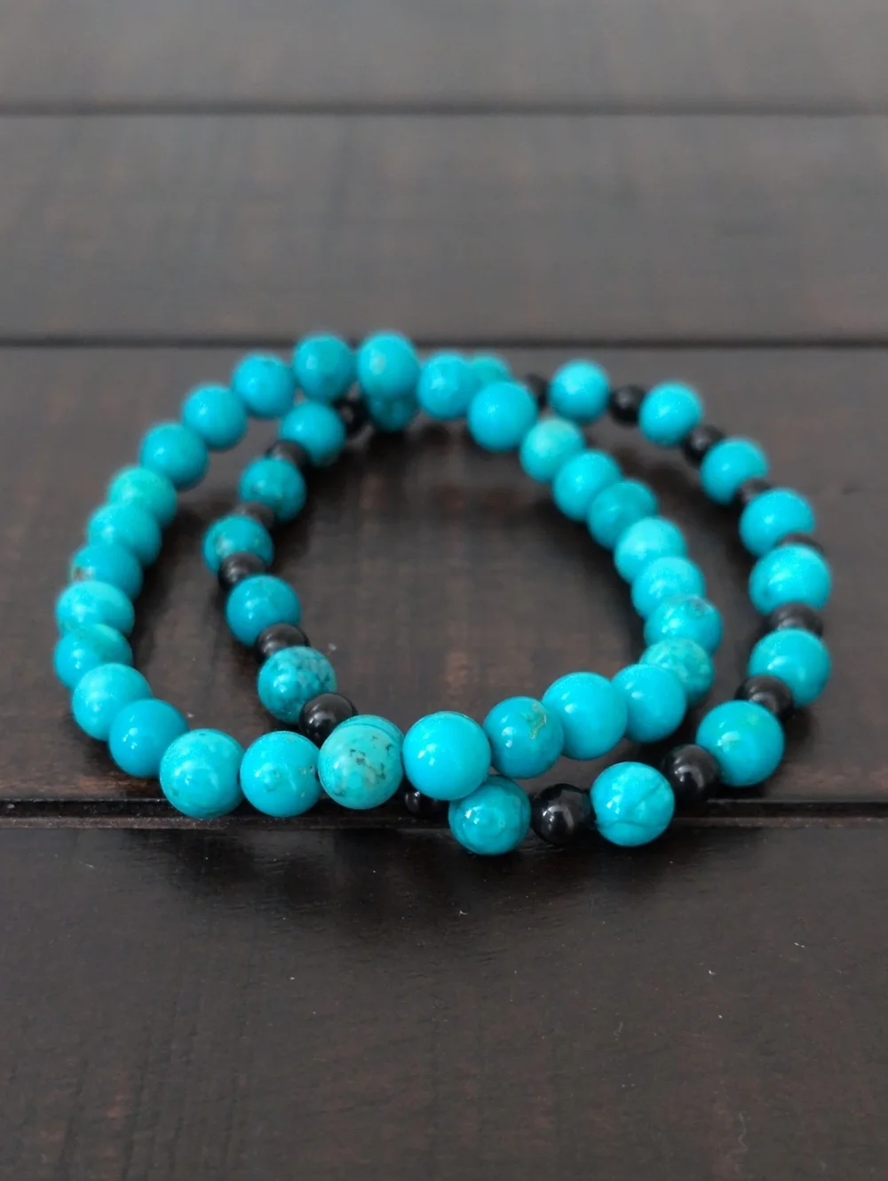 Turquoise Bead Stretch Bracelet Set